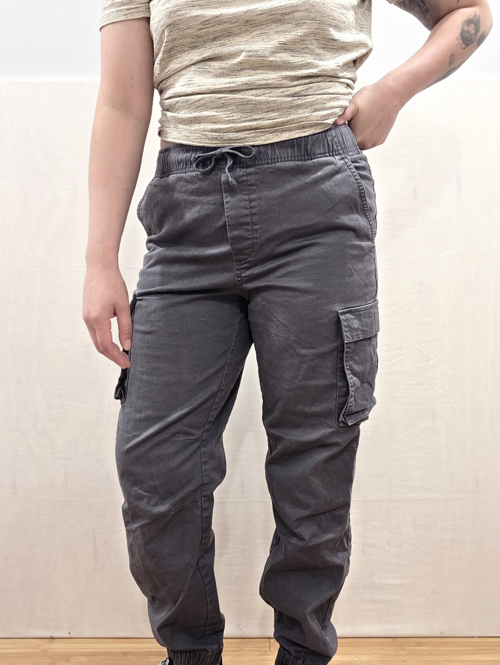 No Boundaries Grey Cargo Joggers Small| Kim Possible Casual Loungewear